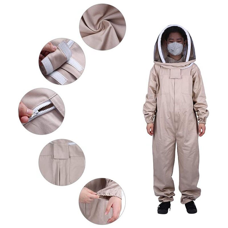 Imkerpak volledige lichaamskleding sluier capuchon hoed kleding jas beschermend imkerpak imker bijenpak