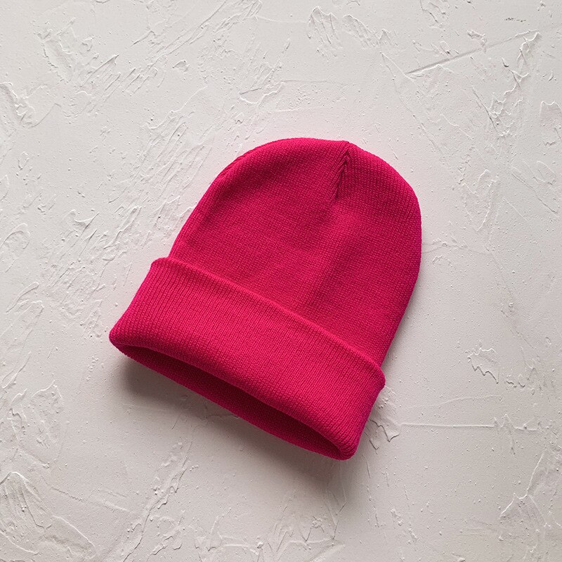 Stickad mössa för barn 1-8 år barn-vinter-varm mössa bebis pojkar huva barn muts bebis mössa шапка зимняя детская: Rosröd
