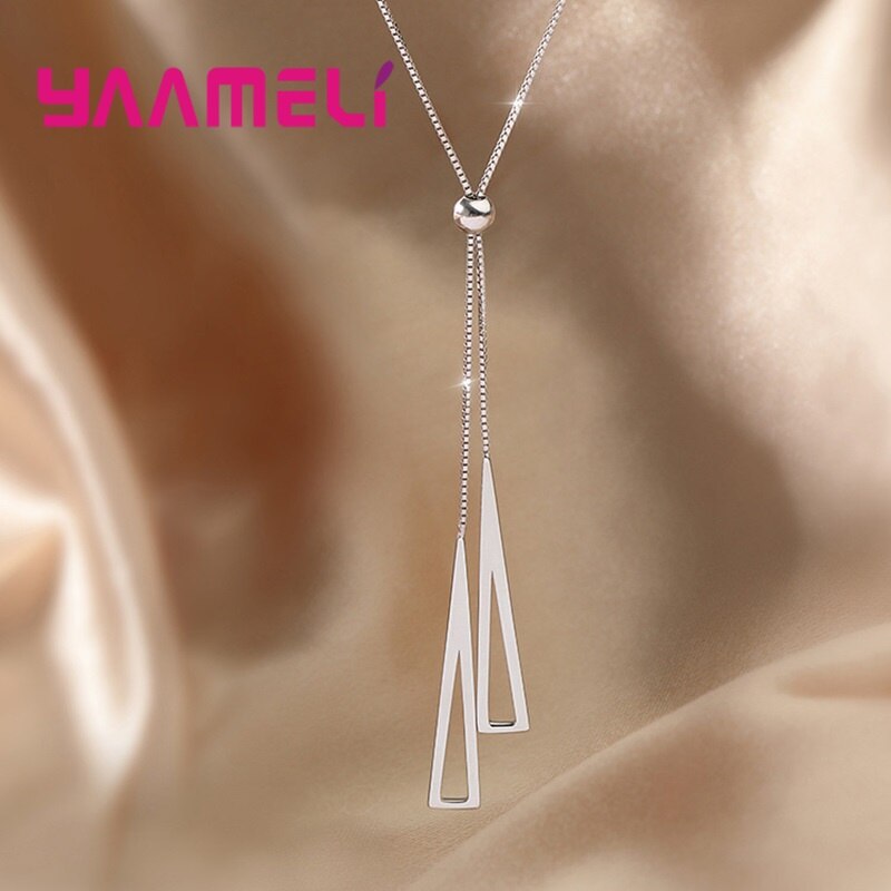 Collar sencillo y auténtico de Plata de Ley 925 para mujer, Gargantilla geométrica a la para de compromiso y boda
