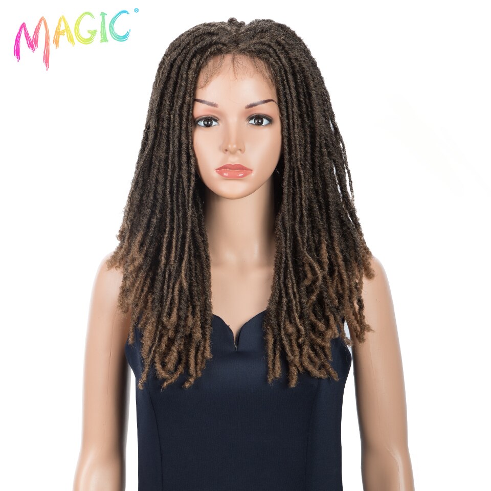 Magic 22inches Crochet Wig Braids Twist Synthetic Lace Wig African Braided Hair Faux Locs Crochet Wig Heat Resistant: T1B-27