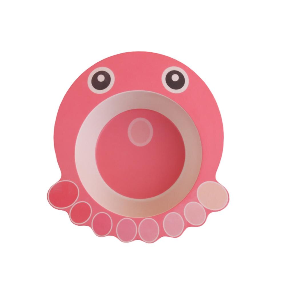 Baby Bowl Cartoon Animal Tableware Feeding Plate Bamboo Fiber Kids Dish Cutlery: Octopus