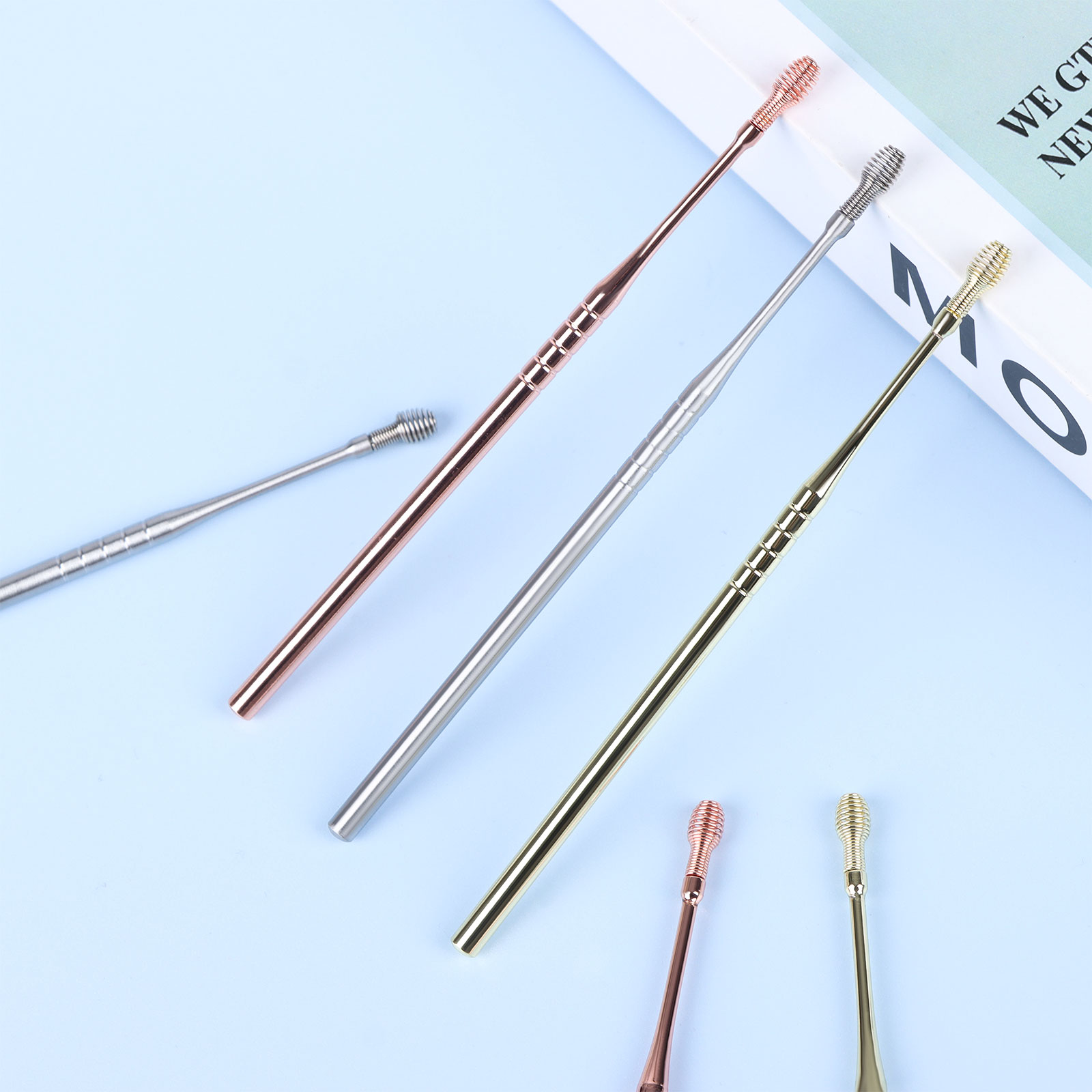 9 Pieces Portable Spiral Ear Remover For Ear Waxing Stainless Steel Spiral Ear Cleaner Ear Cleaning Tool Ear Pick