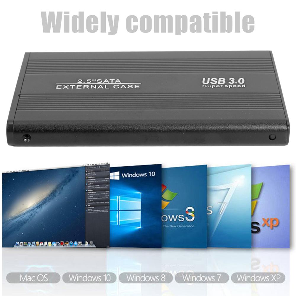 2.5 inch USB 3.0 to SATA External Enclosure Case Portable High Speed 6-Gbps SSD Hard Drive Enclosure Case Support 3TB