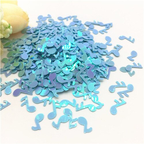 Pailletten 4*9mm muzieknoot vorm losse pvc pailletten voor 3d nail art decoratie manicure diy knutselen bruiloft accessoire confetti 20g: Ab blauw