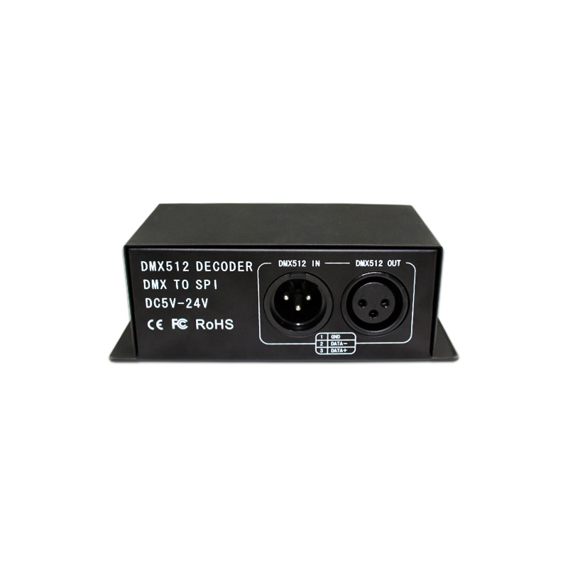 Decodificador spi DMX 512, Dirección de índice automático y interruptor de código 2811/2812/1903/1809 a todo color, decodificador dmx512 DC5-24V