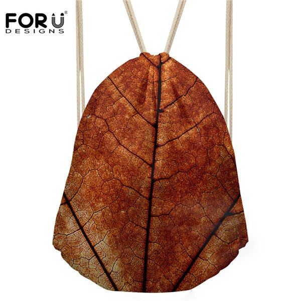 Forudesigns trekkoordtas voor dames, s 3d bladeren bedrukt, dagrugzak voor dames, kleine reistas voor kinderen, inpaktassen, mochila deporte: Cc4285 z 3