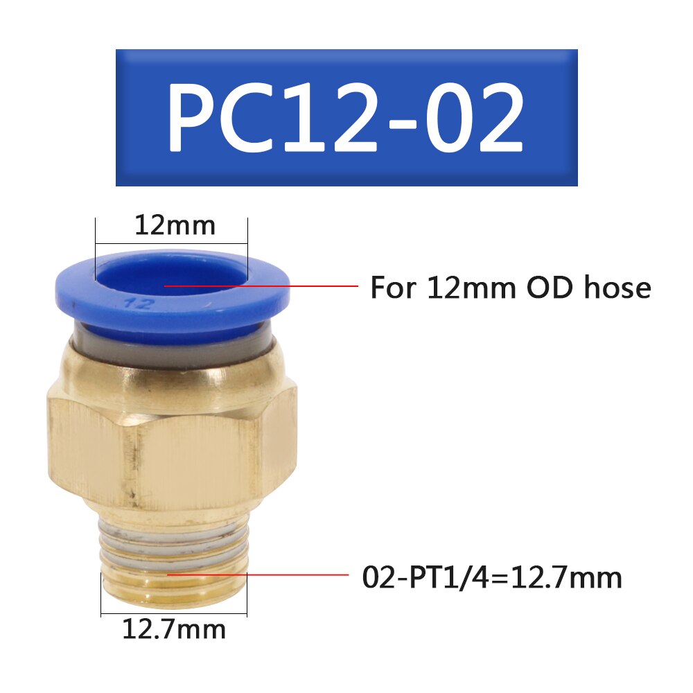 50Pcs Pneumatic Fitting Tube Connector Fittings Air Quick Water Pipe Push In Hose Quick Couping PC4-01 PC6-02 PC8-02: 50Pcs-PC12-02