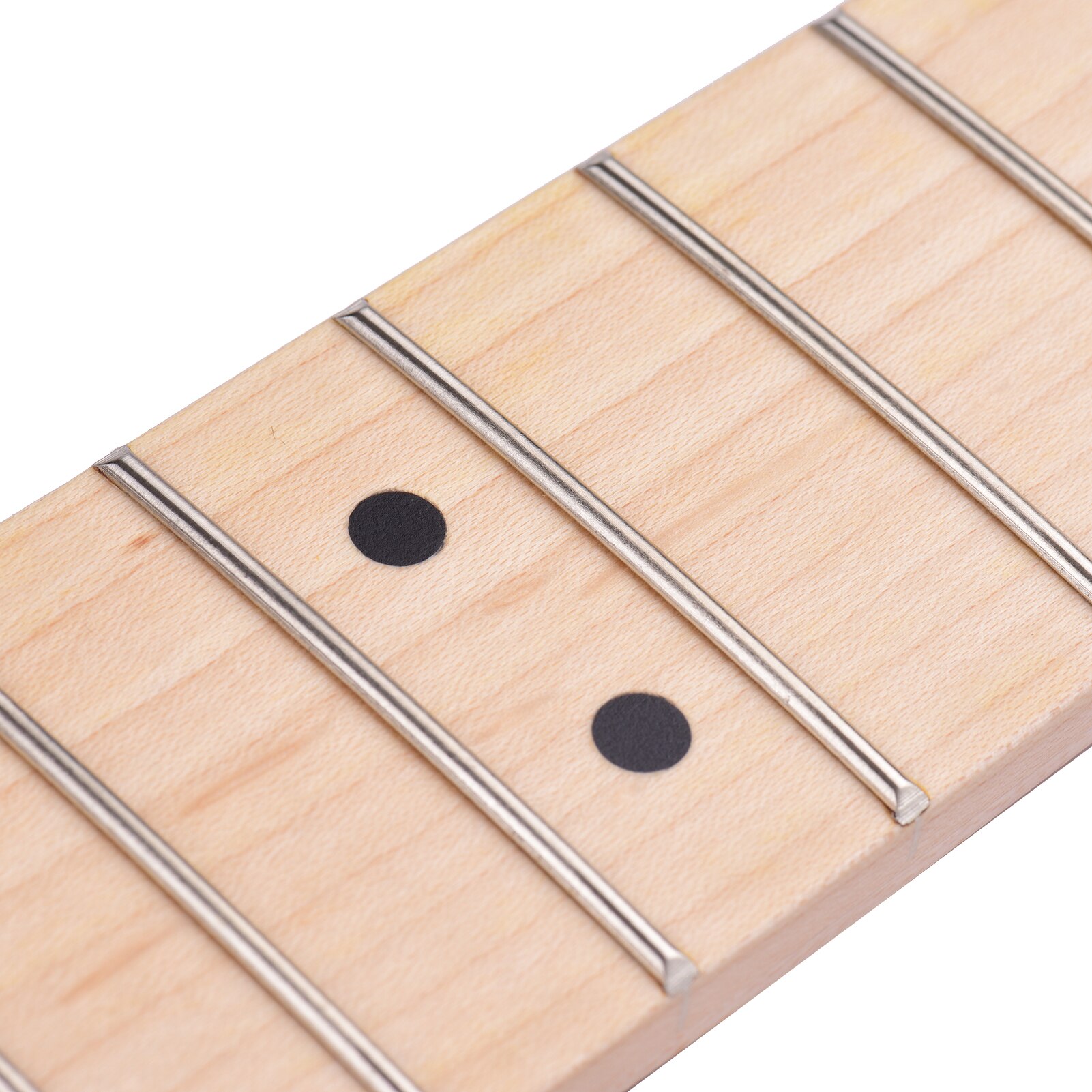 Universal Unfinished Electric Guitar Neck Maple Wood 22 Frets Fingerboard with Black Dots Inlay Replacement for Electric Guitar