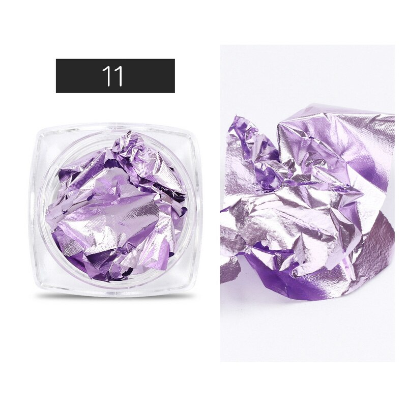 1 Box Nail Art Sticker Kleurrijke Onregelmatige Folies Papier Goud 3D Flakies Manicure Nail Art Diy Decoratie Accessoires: 11