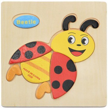 Baby Speelgoed Houten 3d Puzzel Cartoon Dier Intelligentie Kinderen Educatief Brain Teaser Kinderen Tangram Vormen Leren Jigsaw: 04