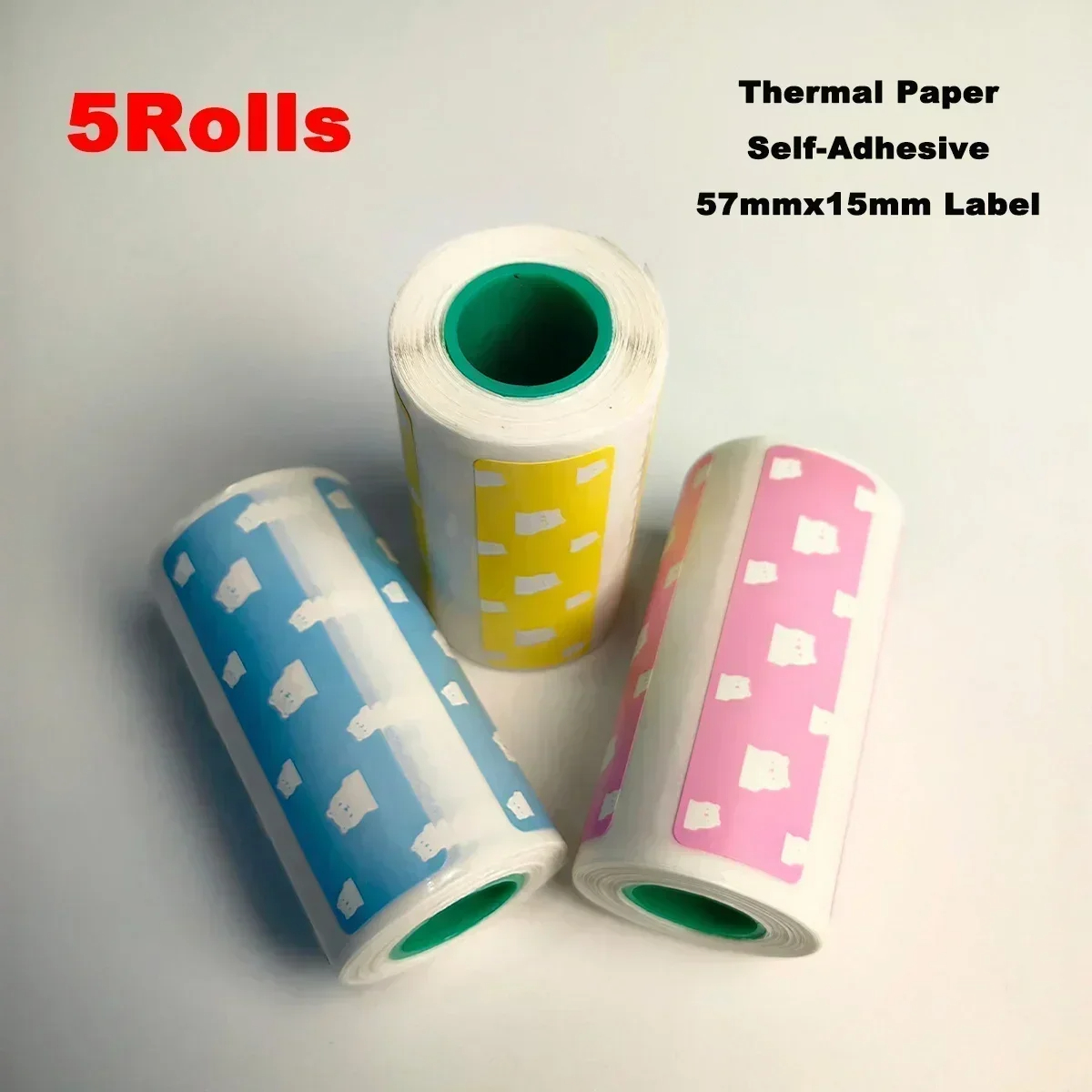 Termisk printerpapir til mini-klistermærke-kvitteringsprinter bærbar bluetooth-lommeprinter hvid farve klæbrig gennemsigtig papir: Lysegul