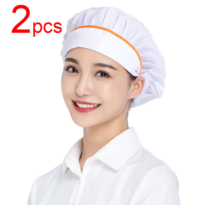 Food Service Cook Hats Women Men Hair Cover Caps Workshop Hat Food Service Baking Cap Kitchen Cooking Visors Household Beanie: Orange