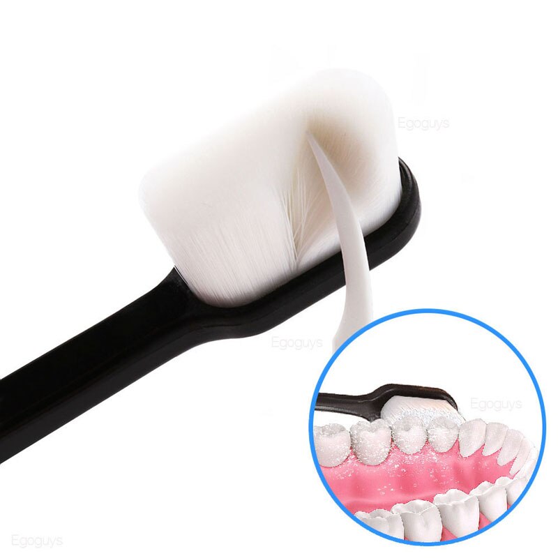 Brosse à dents Ultra-fine, douce, à millions de poils, pour adultes et enfants, nettoyage en profondeur, Portable, voyage, soins buccaux, 1 pièce