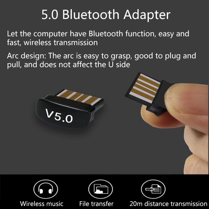 USB Bluetooth Adapter BT 5.0 Wireless Computer Receiver Transmitter Sender B95D