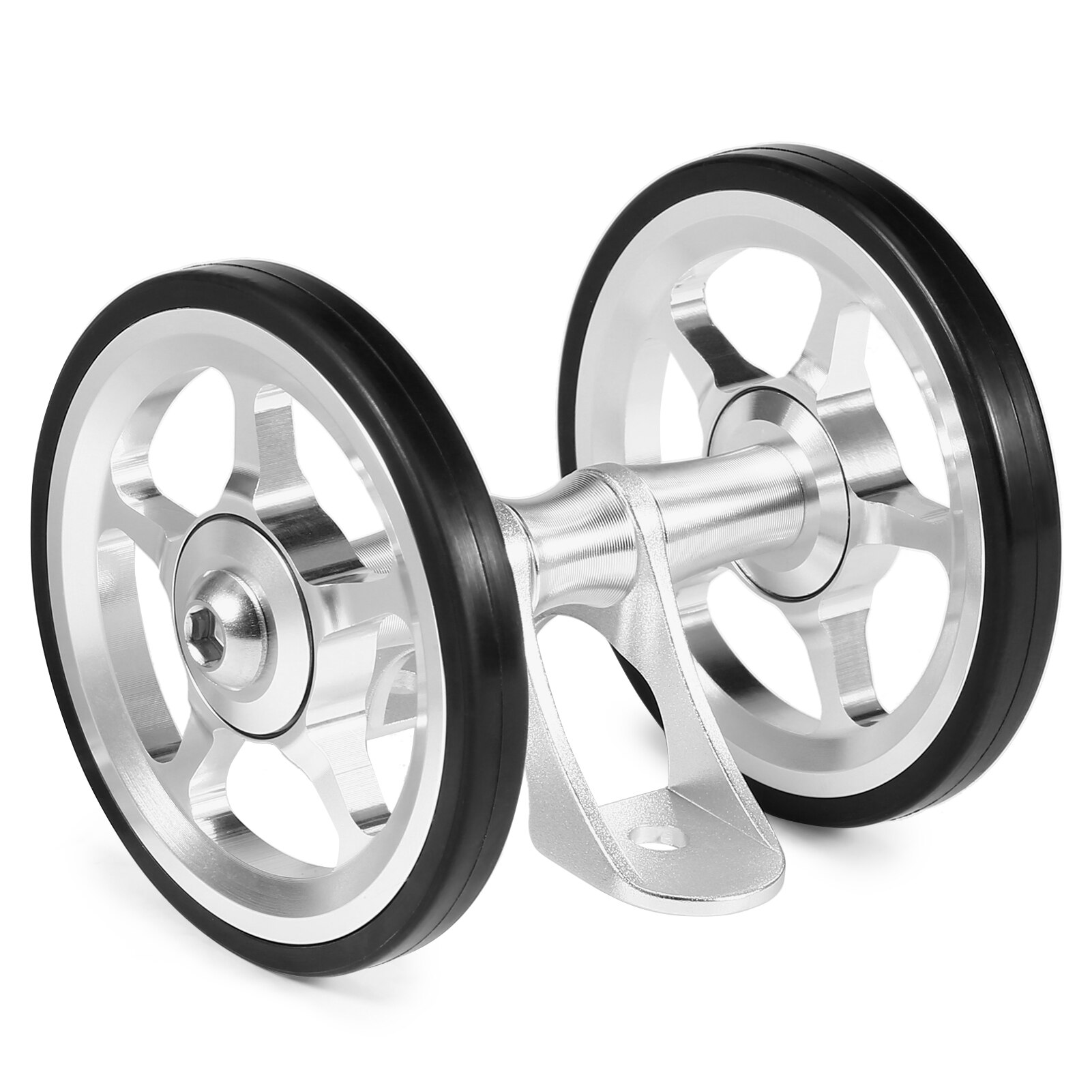 Aluminium Fiets Dubbele Roller Achterwielen Vervanging Voor Brompton Vouwfiets Achter Spatbord Bike Accessoires: Silver