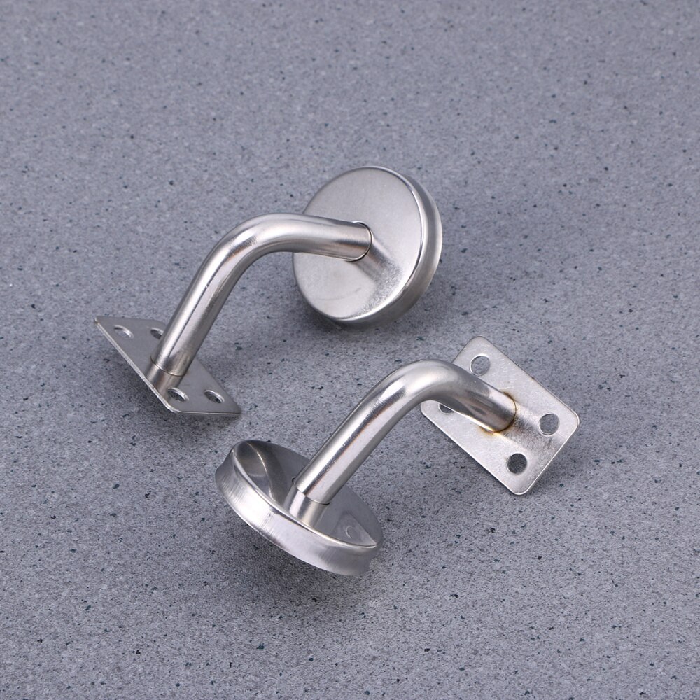 3pcs Stainless Steel Solid Wall Bracket Pvc Handrail Fixing Bracket Elbow Against The Wall Stair Handrail Bracket Accessories: Plain film