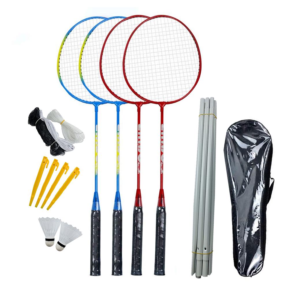 4 Badminton Rackets Badminton Rackets Set with Net Pole for Family Beginner Backyard Beach Game Playing: set