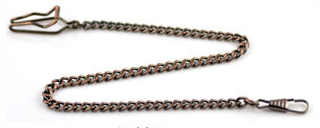 Rustfrit stål 37cm fob kæde til mænd eller kvinder smykker tilbehør lommeur kæde: Rød bronze