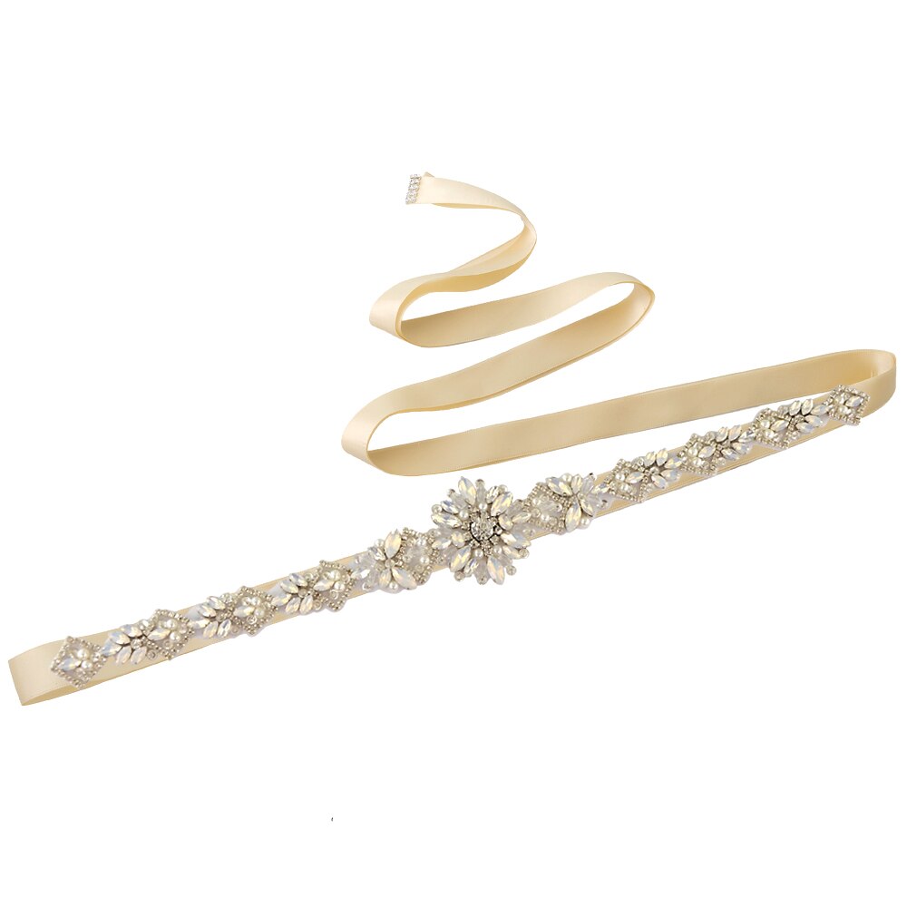 Trixy S408 Opaal Bruids Riem Voor Jurken Kristal Kralen Riem Voor Vrouwen Bruid Bruidsmeisje Jurk Sash Party Formele riemen: champagne