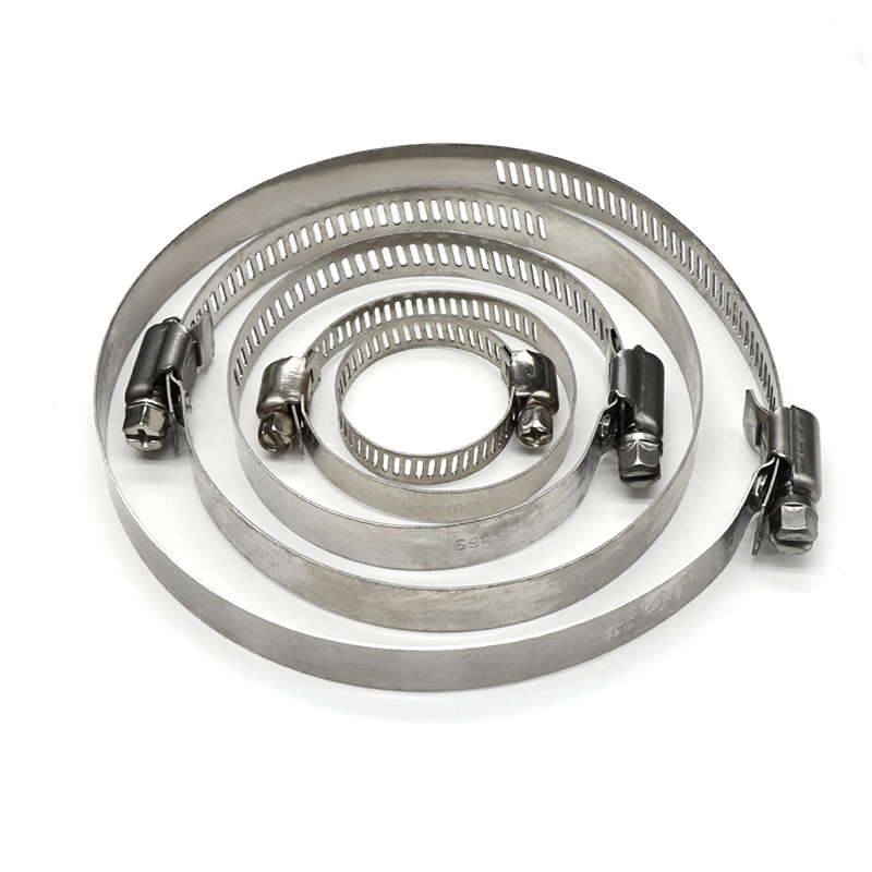 8mm ~ 120mm Stainless Steel Drive Hose Clamp Adjustable Tri Gear Worm Fuel Tube Line Water Pipe Fastener Fixed Clip Spring Hoops