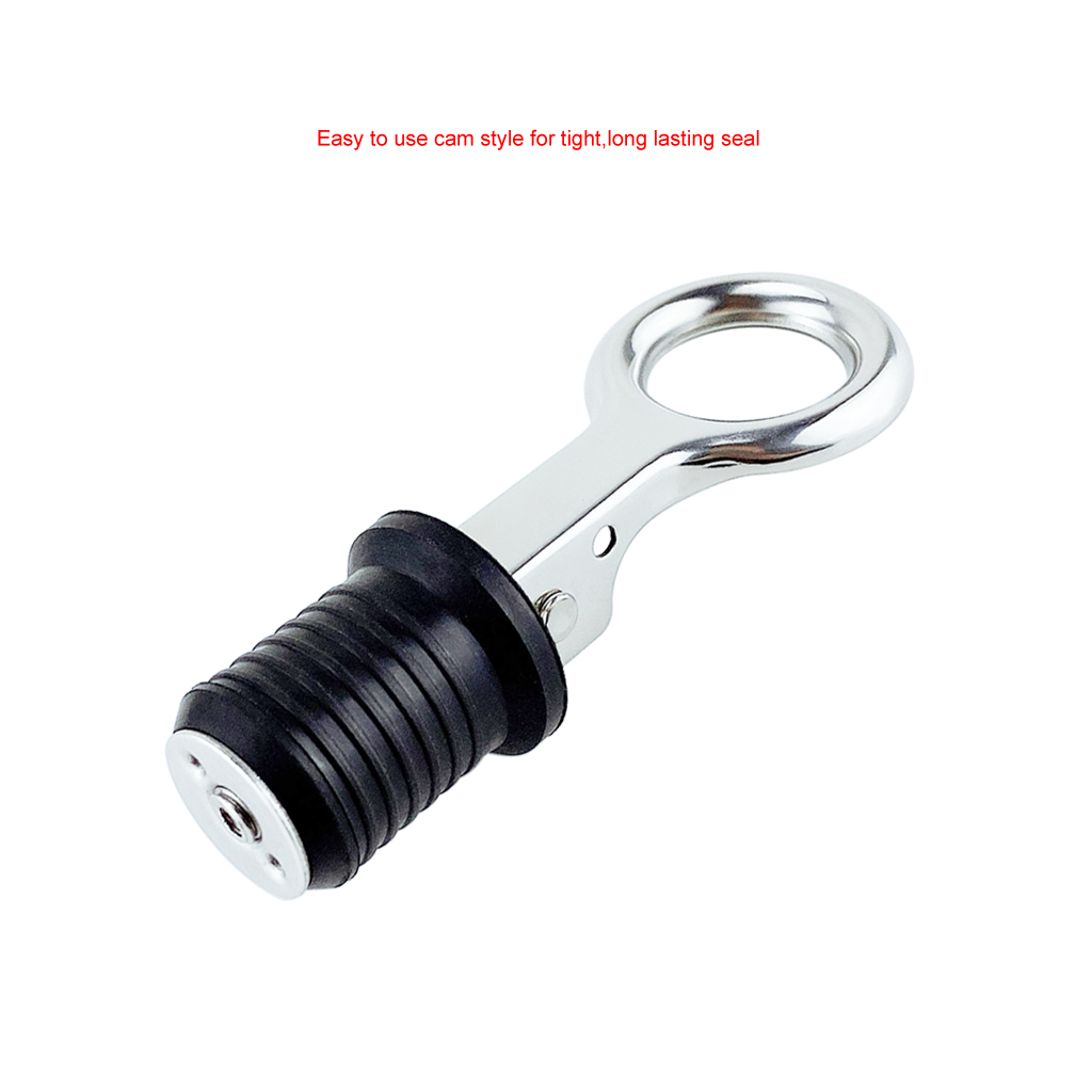 Tapón de drenaje de goma con mango de acero inoxidable 304, cierre a presión, estilo Flip, Hull Livewell, sentina, Popa, accesorios para barcos marinos
