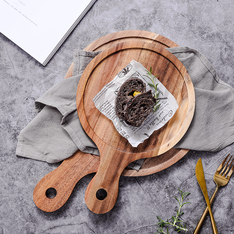 Kinglang acaciahouten pizzaplaat, westerse sushi steakplaat, restauranttaartdisplay