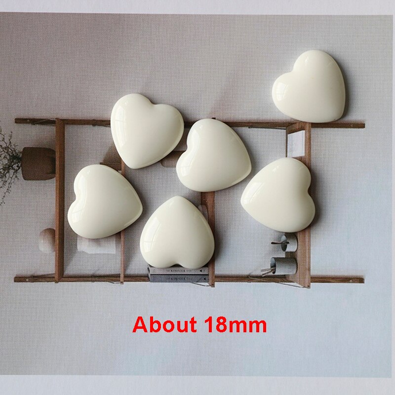 10PCS kleine koelkast magneet liefde hart leuke mini magneten 18mm magnetische Stickers voor koelkast en kantoor Whiteboard Home Decor: 10 PCS White