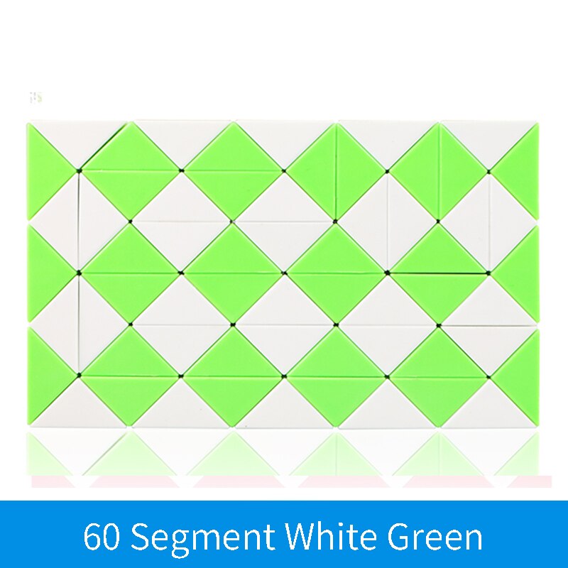 Cubo di righello Magico 3D Qiyi 60/72/24/36/48 segmenti Cubo Magico serpente Cubo di torsione Puzzle giocattoli educativi per bambini per bambini: 60 white green