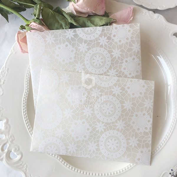 20pcs/lot Sulfuric Acid Paper Lace Envelopes, Postcard Packing Envelope Bag, Wedding Invitation Envelopes