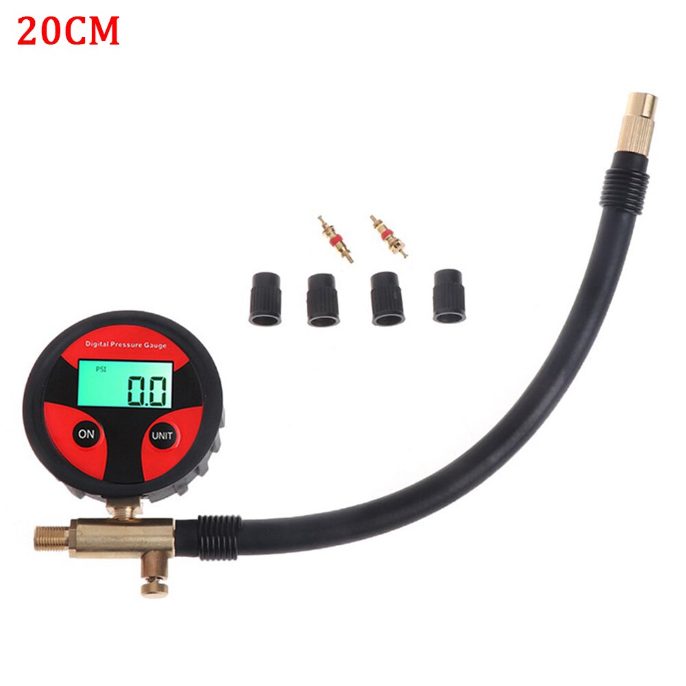Measuring Air Tube Motorbike Tire Pressure Gauge Portable Tool Manometer Durable Meter 0-200PSI Car Truck LCD Digital Accurate: 20