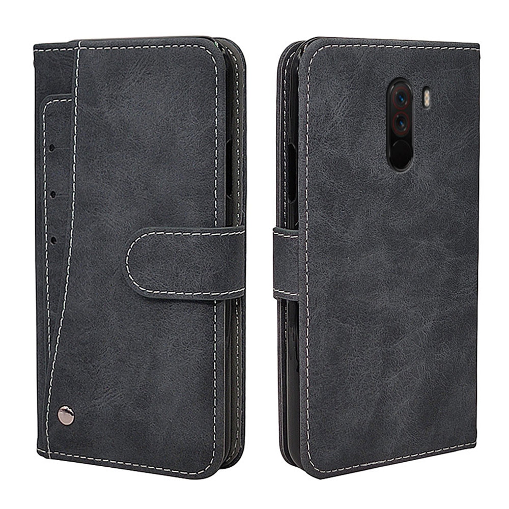 Luxe vintage hoesje voor xiaomi mi note 2, 3 10 pocophone  f1, poco  f2 m2 x2 pro, flip lederen siliconen portemonnee hoesje, kaarthouder