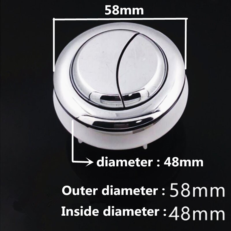 Inside Diameter 48mm Toilet Flush Push Button Outer Diameter 58mm Round Toilet Dual Push Button Plastic Toilet Push Button