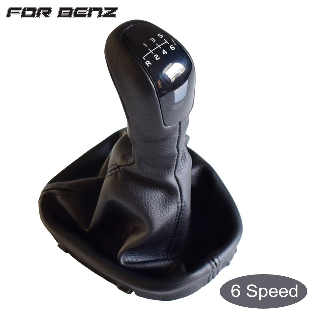 Palanca de cambios Manual para Mercedes Benz Clase C W203 S203, pomo de palanca de cambios de 5 y 6 velocidades, cubierta de bota de cuero, Gaitor, estilo de coche: 6 Speed