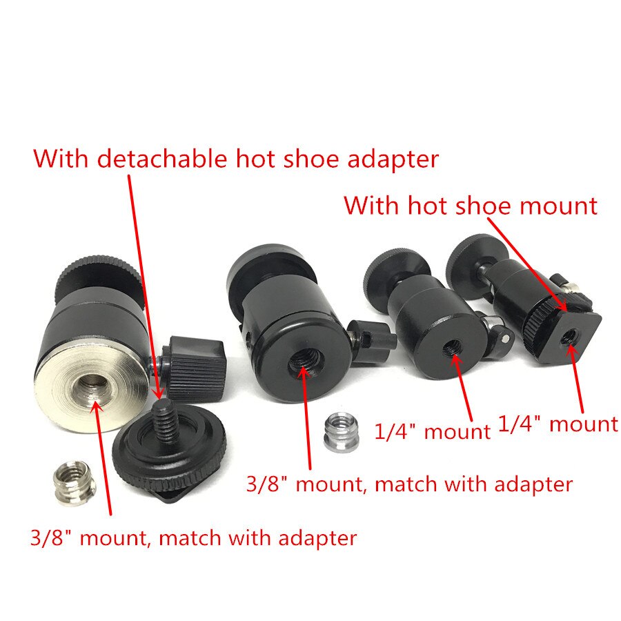 Jadkinsta Camera Tripod Ball Head 360 Degree Mini Ballhead for Camera LED Light Monitor Photo Studio Accessories Ball Mount