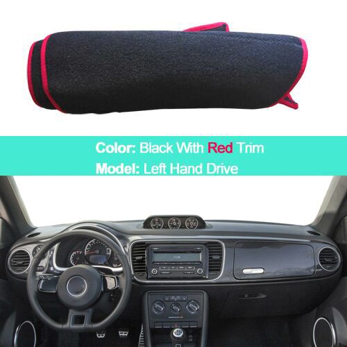 2 LayerCar Dashboard Cover Dash Mat Carpet For VW Volkswagen beetle - Sunshade Dash Board Cover Auto Sun DashMat: LHD Red