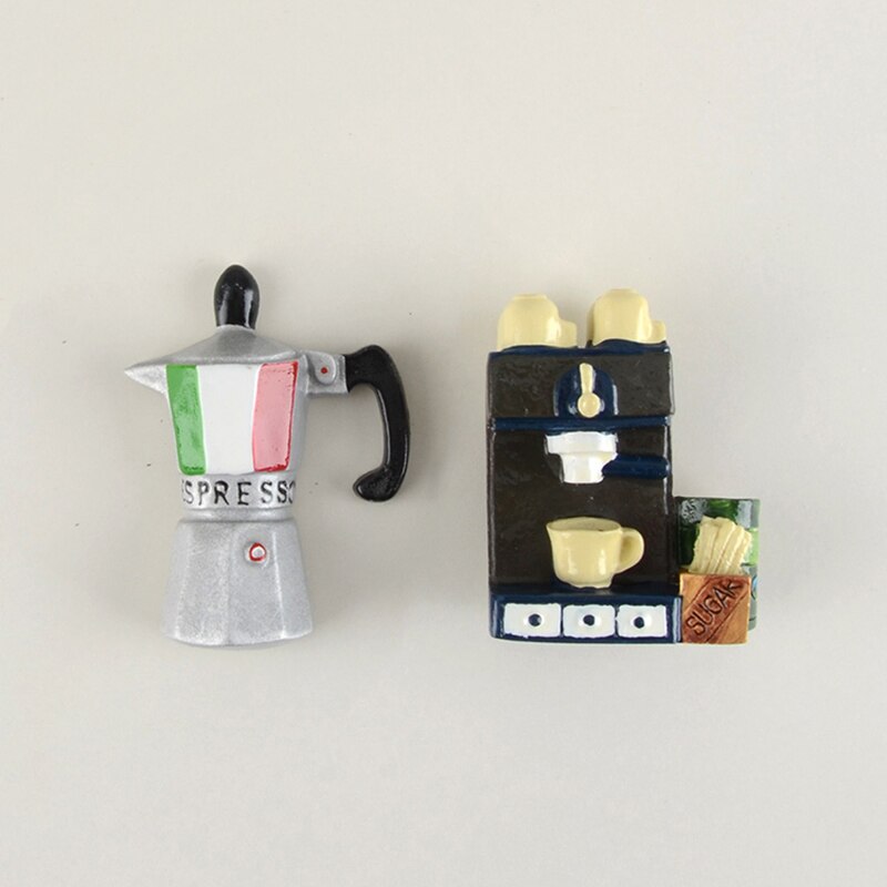 Accessoires créatifs pour café en 3D | Aimant pour réfrigérateur, dessin animé Moka, Pot de café en forme de tasse, Note magnétique, décoration par absorption et absorption