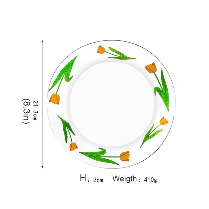 Tulpe Malerei Glas Lebensmittel Erzähler Obst Nachtisch Kuchen Salat Schale Mahlzeit Pasta Lagerung Container Wichtigsten Gericht Westlichen Geschirr: 21.3x21.3CM
