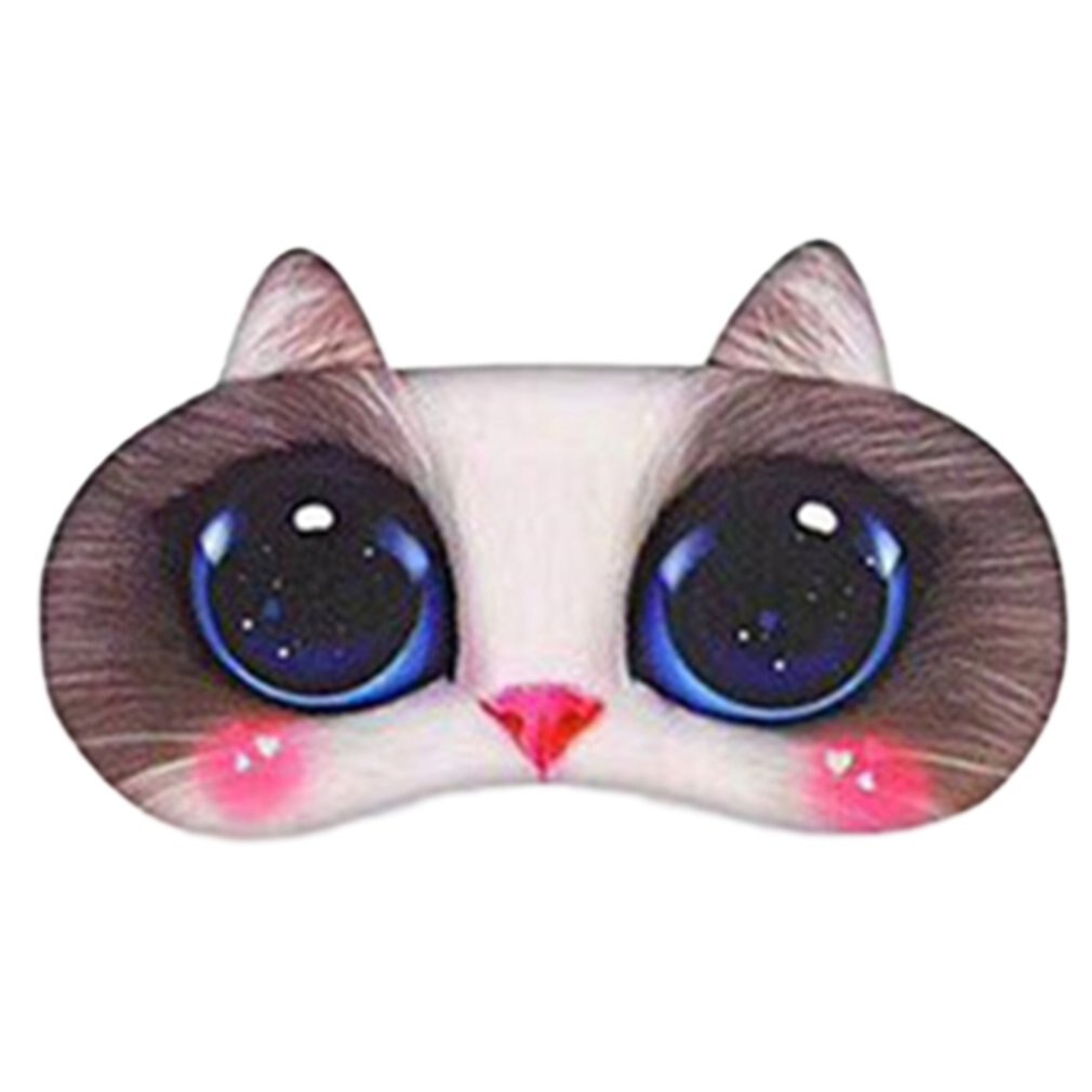 3D Eye Mask Ice Pack Eye Mask Cartoon Animal Blindfold Eye Mask Ceramic Fleece Short Plush Eye Mask: 05