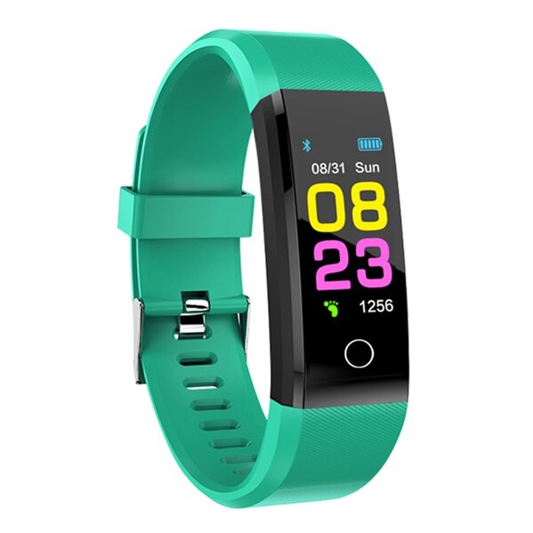 Armbånd 115 sport smart ur mænd bluetooth ur armbånd fitness tracker kvinder smartwatch armbånd smartband: Grøn