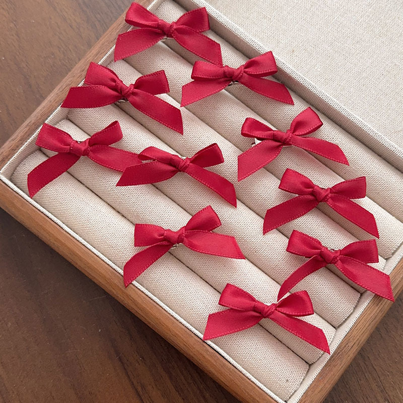 10 Uds Mini pinzas para el cabello con lazo 4cm estilo Ballet dulce cinta lazo horquilla accesorios para el cabello para niñas pasadores rosas, blancos y rojos