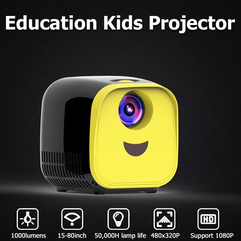 Kids Projector 1000 Lumen Kids Speelgoed Draagbare Onderwijs Projector Mini Led Thuis Beamer Ondersteuning 1080P