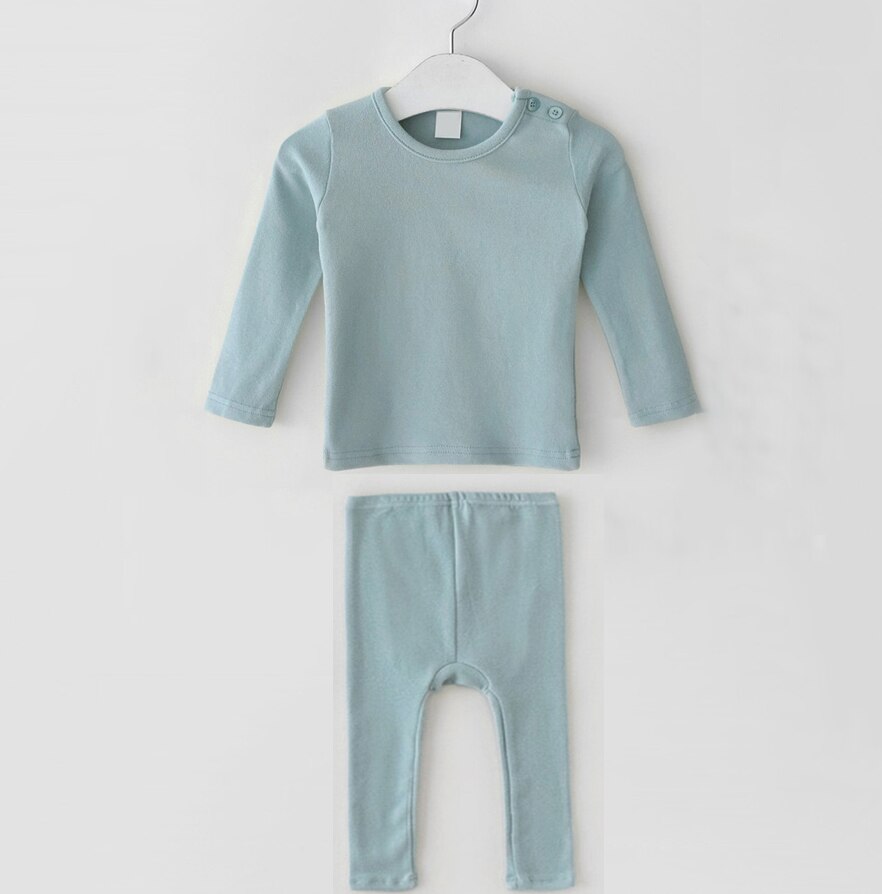 Lente Koreaanse Stijl Baby Veelzijdige Dieptepunt Ondergoed Set Baby Solid Kleding Set Kids Meisjes Casual Warme Set, #9272: Blauw / 100CM(2-3Y)