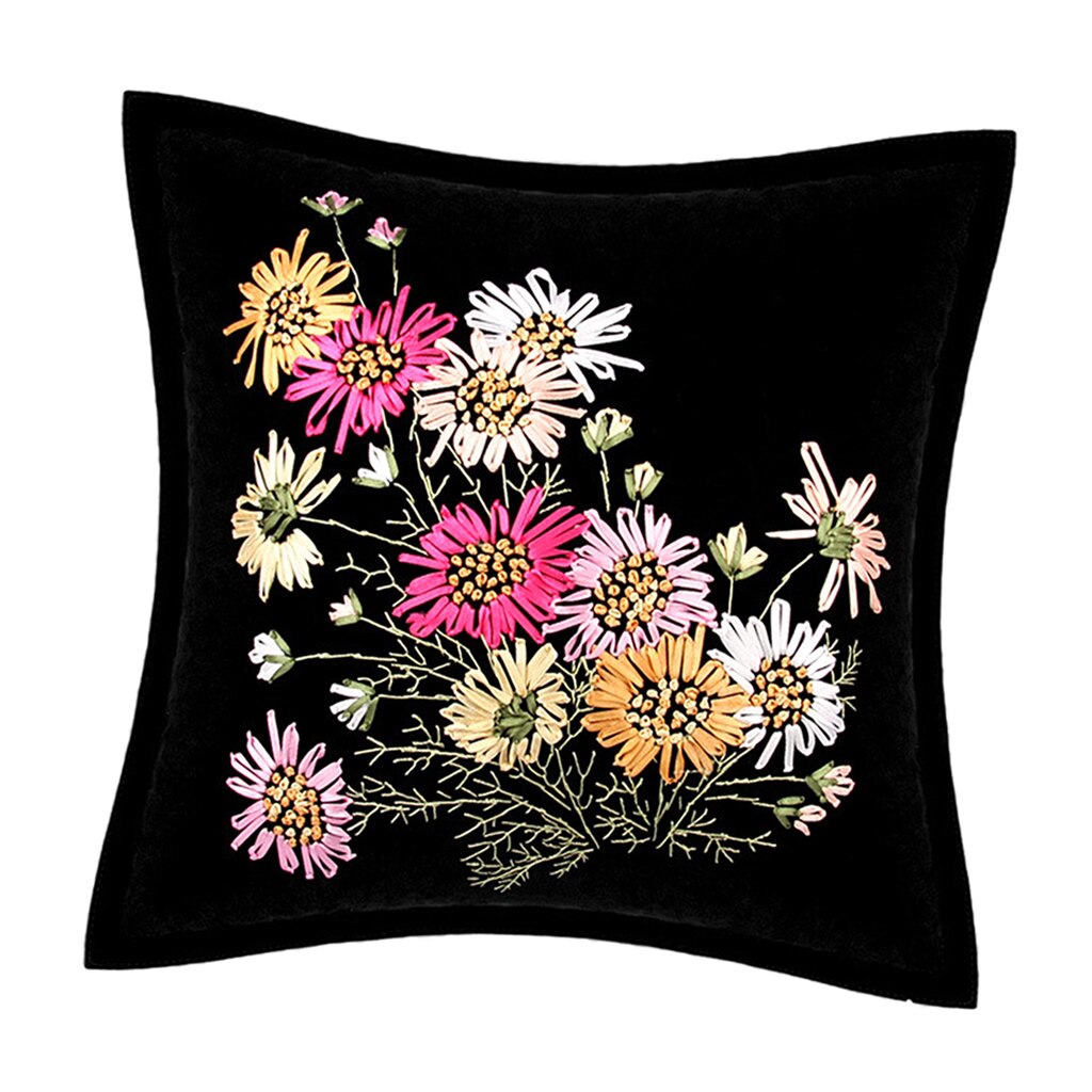 1 Set Ribbon Embroidery Kit Little Flower Daisy DIY Wall Decor, for Friends Families (45x45cm): 2 