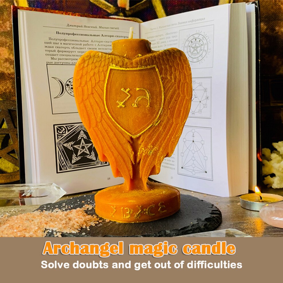Archangel Magic Candle Love Wealth Transformation Luck Prayer Wishing Candle Astrology Votive Western Witch Magic Ritual Candle