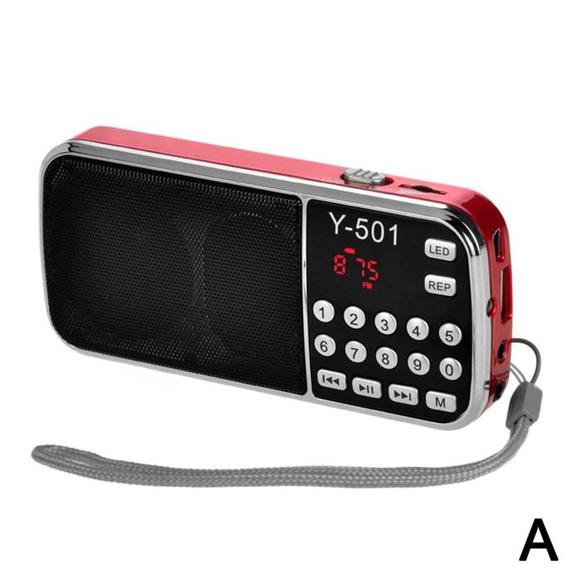 L -088 hi-fi mini speakers  mp3 audio players flashlight amplifier support fm radio micro sd tf card portable: L -088fm- red