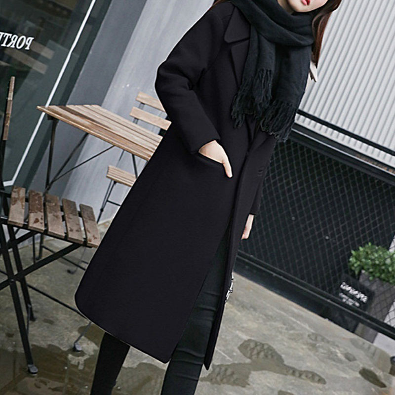 Manteau Femme Automne Gris Genou Avec Poches - Trench Coat D’occasion En Très Bon état