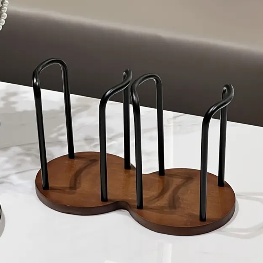 Stojak na kubki jednorazowe, półka, drewniany dozownik na kubki robić wody i herbaty z dłuższym patyczkiem, organizer na kubki, akcesoria.: zielony