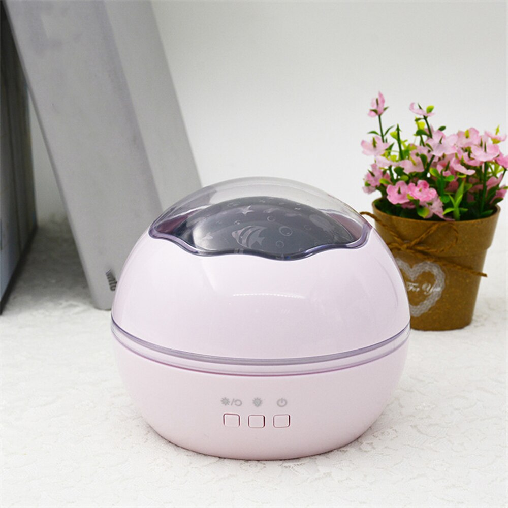 Led Nachtlampje Projector Sky Star Spin Starr Ocean World Master Roterende Kinderen Kids Baby Slaap Romantische Usb Lamp Projectie: Pink shell