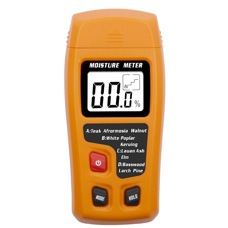 Orange 0-99.9% Two Pins Digital Wood Moisture Meter Wood Humidity Tester Hygrometer Timber Damp Detector Large LCD Display