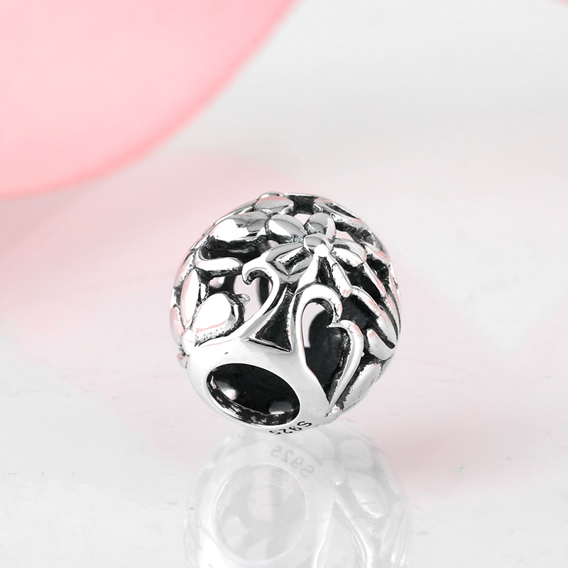 Uitgeholde meisjes en bloemen 925 fijne kralen van sterling zilver passen op originele jiuhao bedelarmband sieraden maken